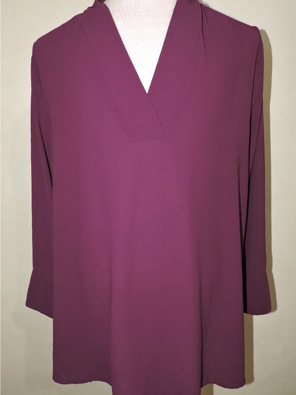Terra & Sky Size 1x Long Sleeve Purple Top Shirt